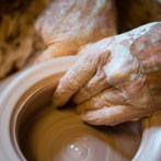 Joe Finch in his pottery 2016